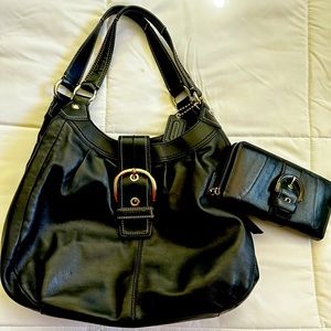 Authentic leather Coach purse and wallet.